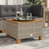 Mesa de jardín ratán sintético madera acacia gris 55x55x36