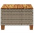 Mesa de jardín ratán sintético madera acacia gris 55x55x36
