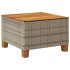 Mesa de jardín ratán sintético madera acacia gris 55x55x36