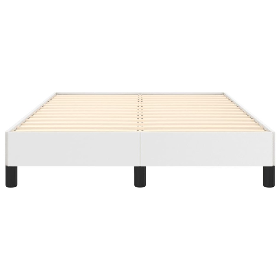 Estructura de cama sin colchón cuero sintético blanco