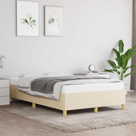 Estructura de cama sin colchón tela crema 120x190