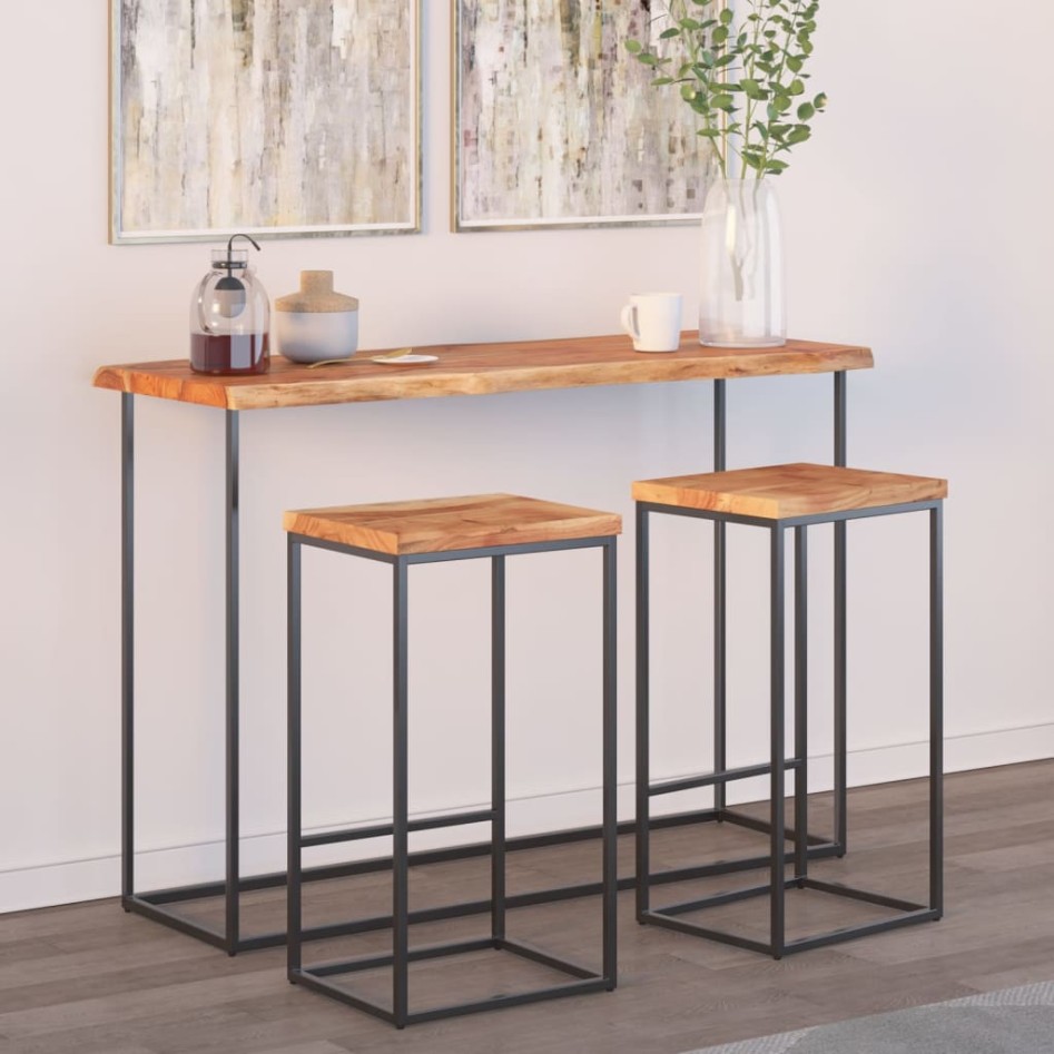 Tablero rectangular madera de acacia borde vivo 110x40x2,5