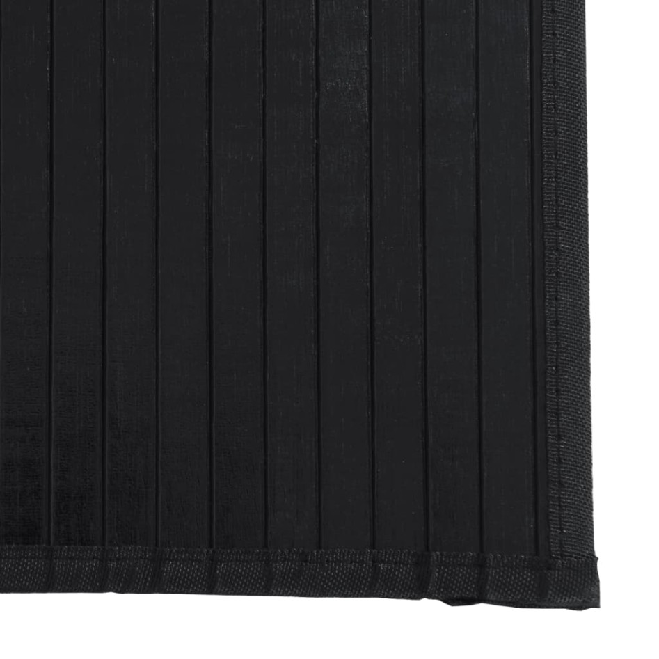 Alfombra rectangular bambú negro 100x500