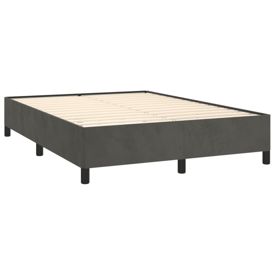 Estructura de cama de terciopelo gris oscuro 140x190