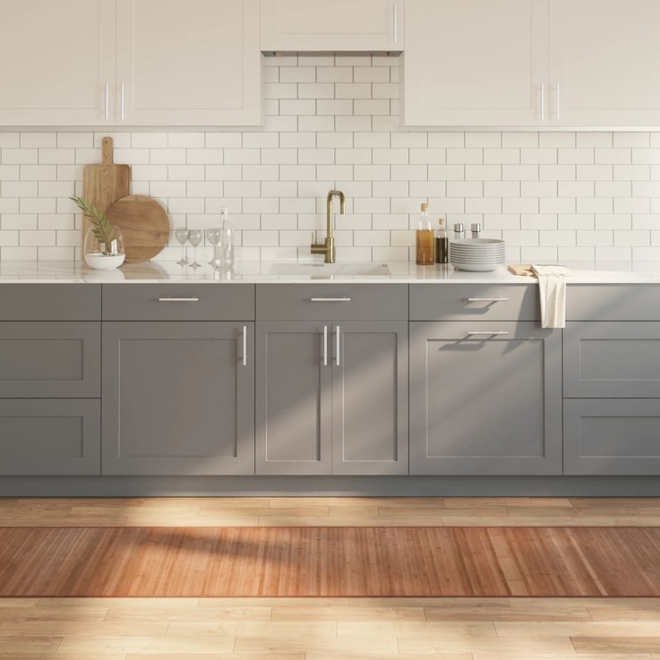 Alfombra rectangular bambú color natural 60x1000