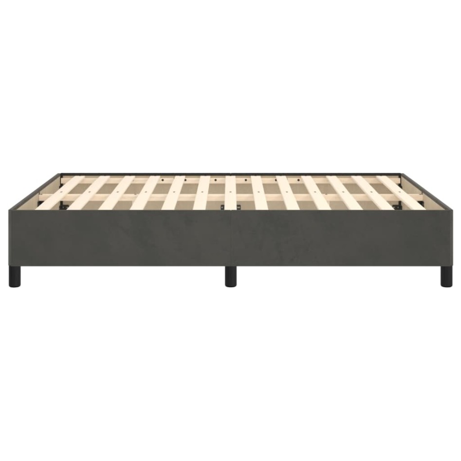 Estructura de cama de terciopelo gris oscuro 140x190