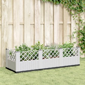 Jardinera con clavijas PP blanco 123,5x43,5x43,5