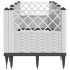 Jardinera con clavijas PP blanco 123,5x43,5x43,5