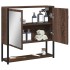 Armario con espejo baño madera marrón roble 60x16x60
