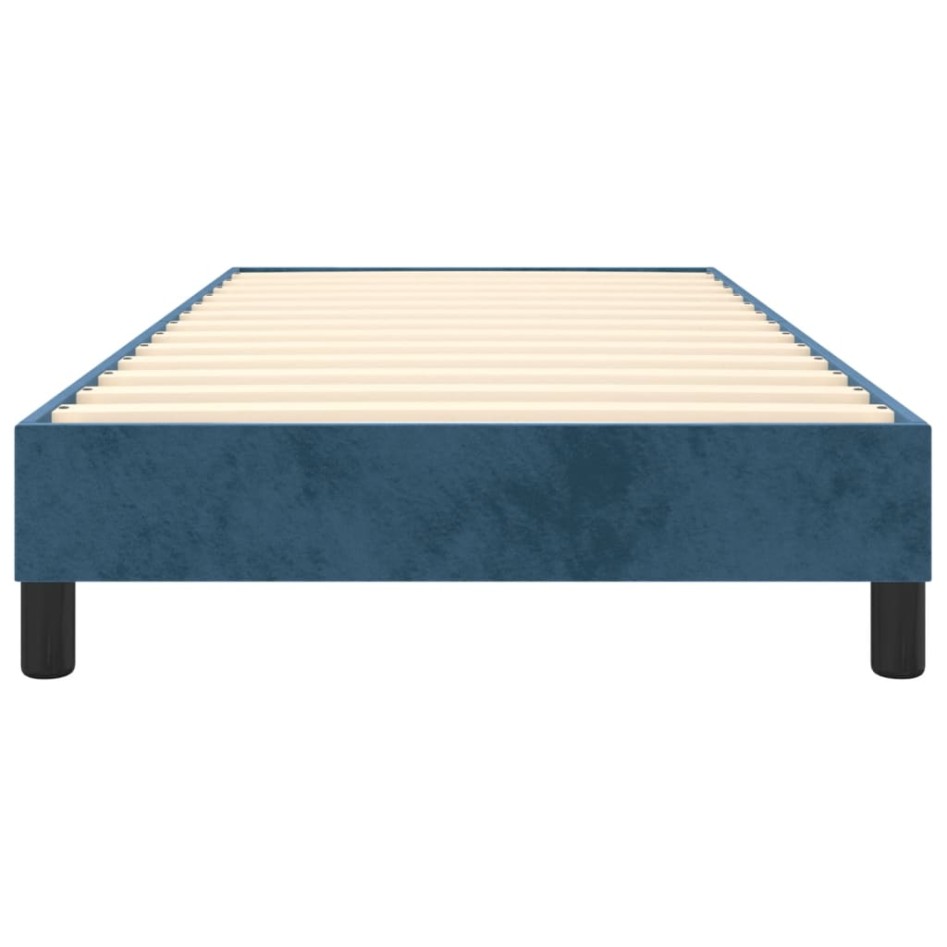 Estructura de cama sin colchón terciopelo azul oscuro 90x190