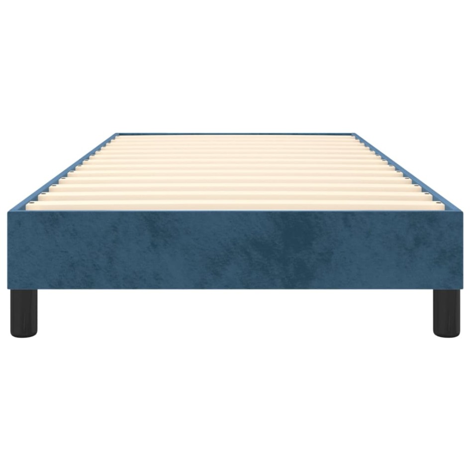 Estructura de cama sin colchón terciopelo azul oscuro 90x200