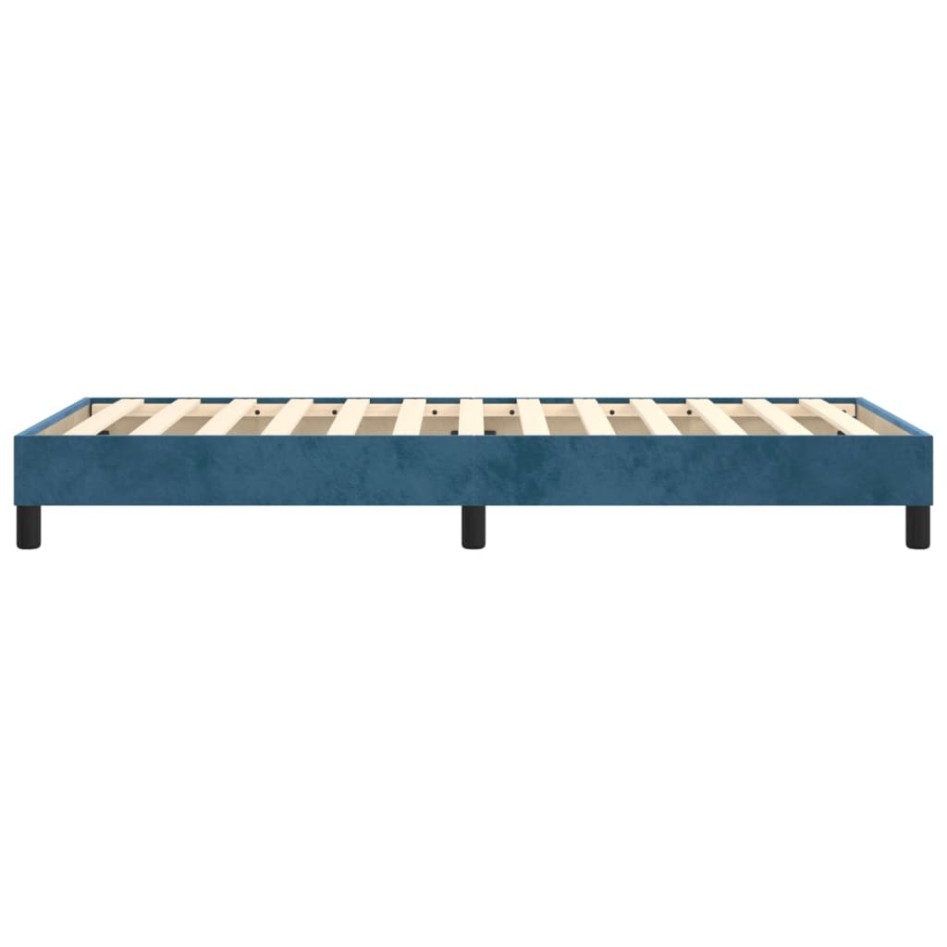 Estructura de cama sin colchón terciopelo azul oscuro 90x200