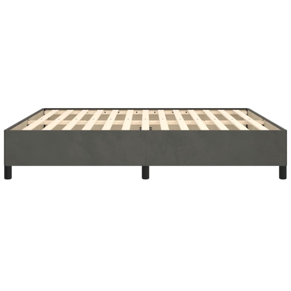 Estructura de cama de terciopelo gris oscuro 160x200