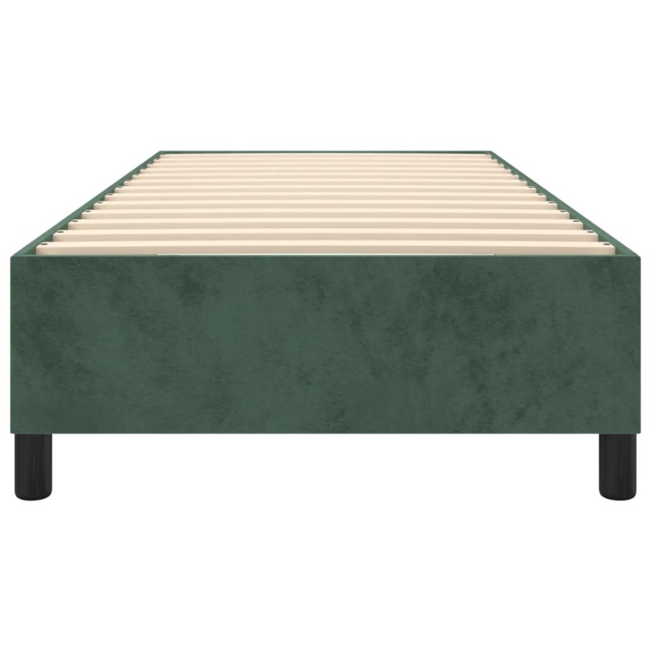 Estructura de cama sin colchón terciopelo verde oscuro
