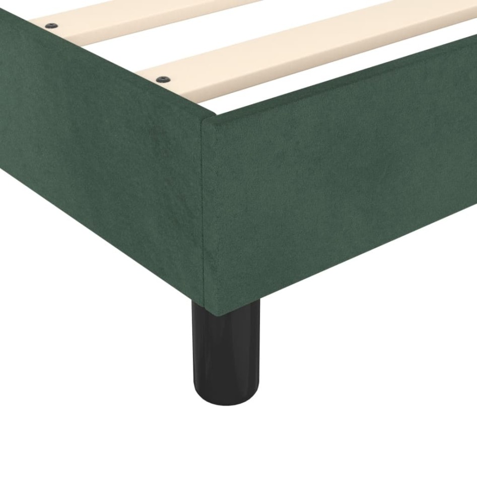 Estructura de cama sin colchón terciopelo verde oscuro
