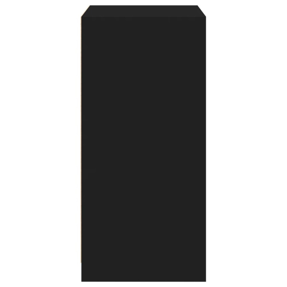 Armario de madera de ingeniería negro 48x41x102