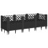 Jardinera con clavijas PP negro 123,5x43,5x43,5