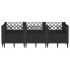 Jardinera con clavijas PP negro 123,5x43,5x43,5
