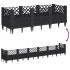 Jardinera con clavijas PP negro 123,5x43,5x43,5