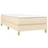 Estructura de cama sin colchón tela crema 90x200