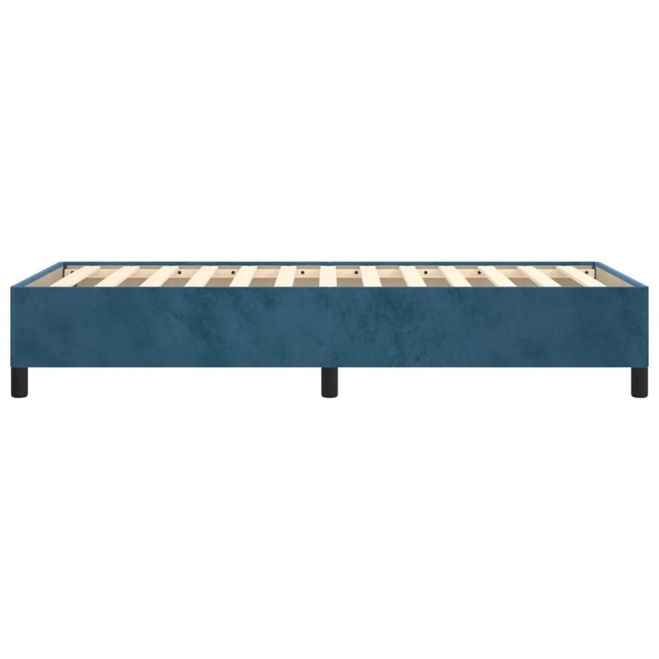 Estructura de cama de terciopelo azul 90x200