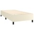 Estructura de cama sin colchón cuero sintético crema 100x200