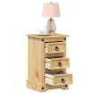 Mesita de noche Corona madera maciza de pino 35x32,5x58 cm