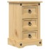 Mesita de noche Corona madera maciza de pino 35x32,5x58