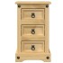 Mesita de noche Corona madera maciza de pino 35x32,5x58