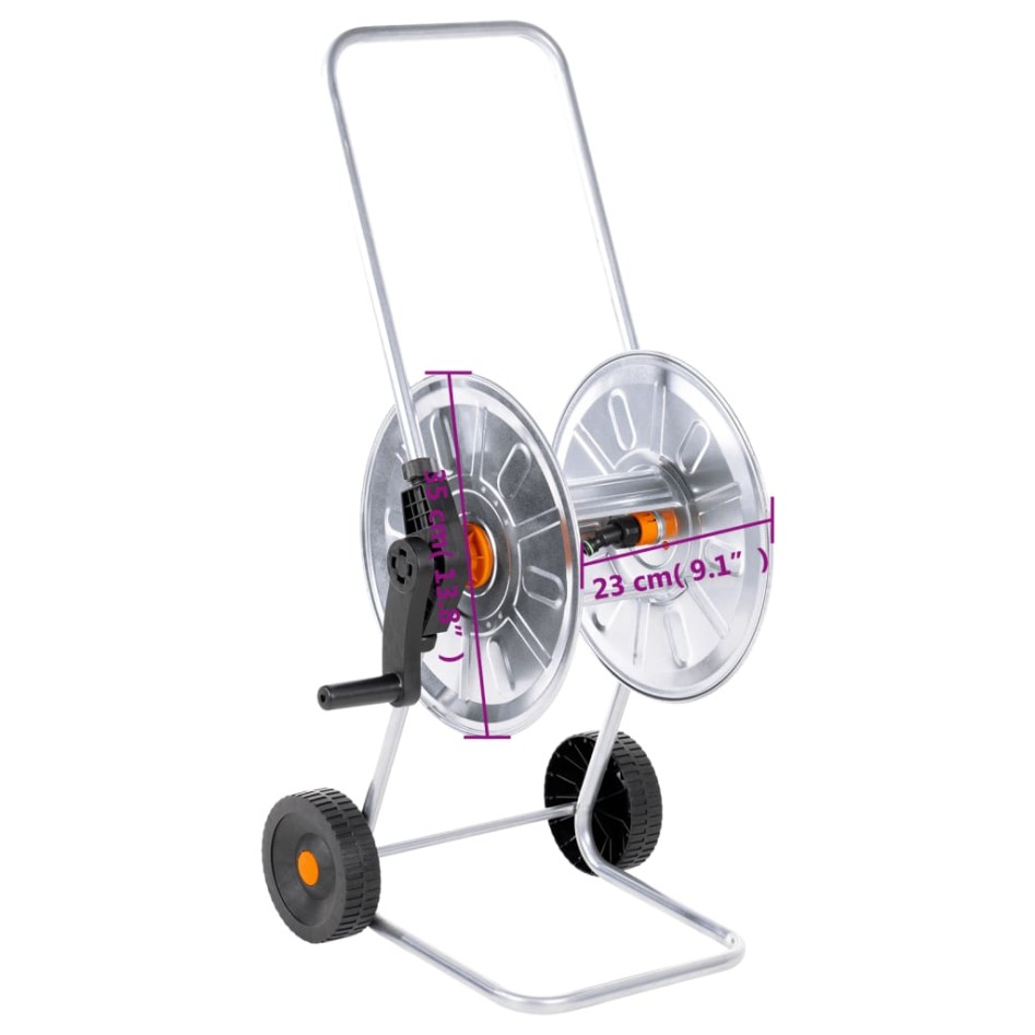 Carrete de rollo para manguera de 50 m 1/2 o 35 m 3/4