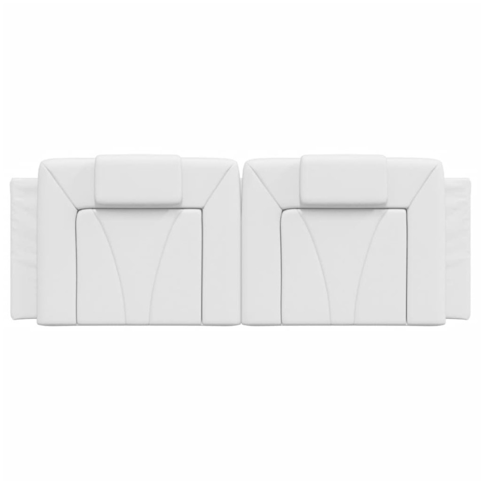 Cabecero de cama acolchado cuero sintético blanco 140
