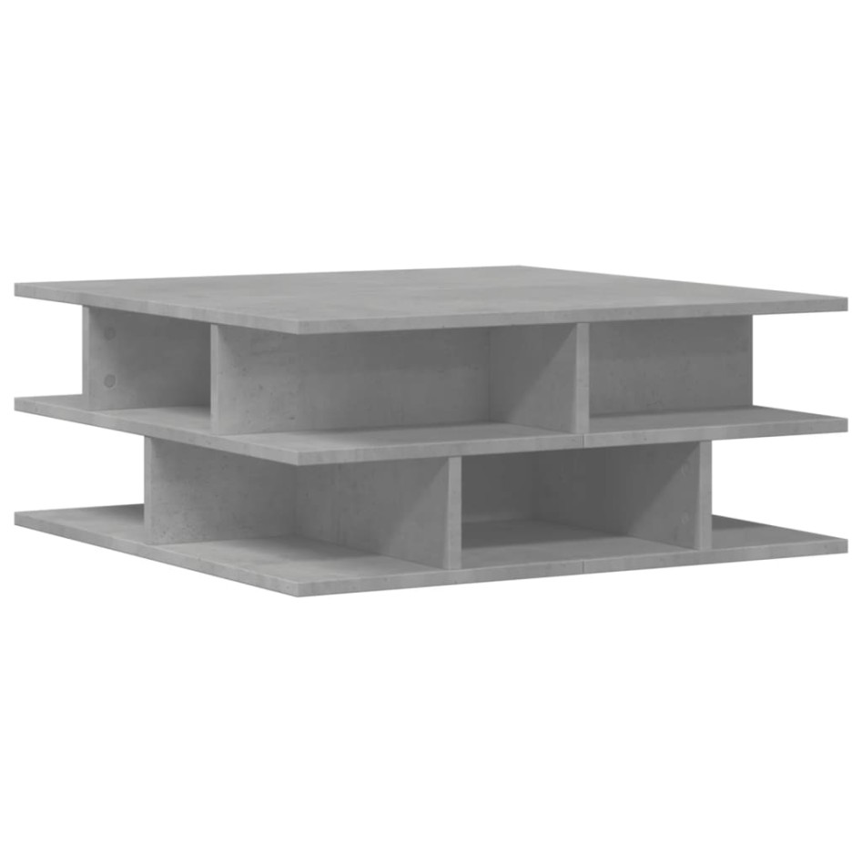 Mesa de centro madera de ingeniería gris hormigón 70x70x29