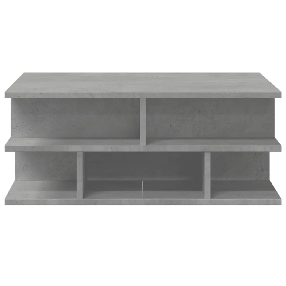 Mesa de centro madera de ingeniería gris hormigón 70x70x29