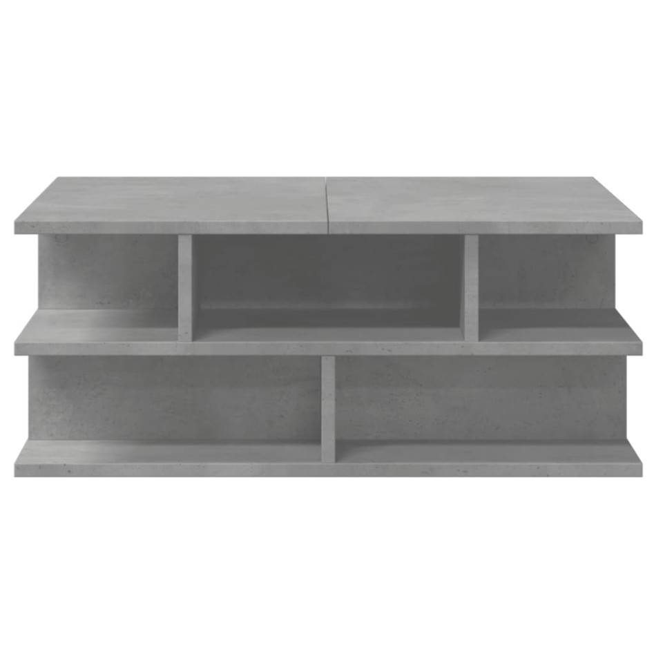 Mesa de centro madera de ingeniería gris hormigón 70x70x29