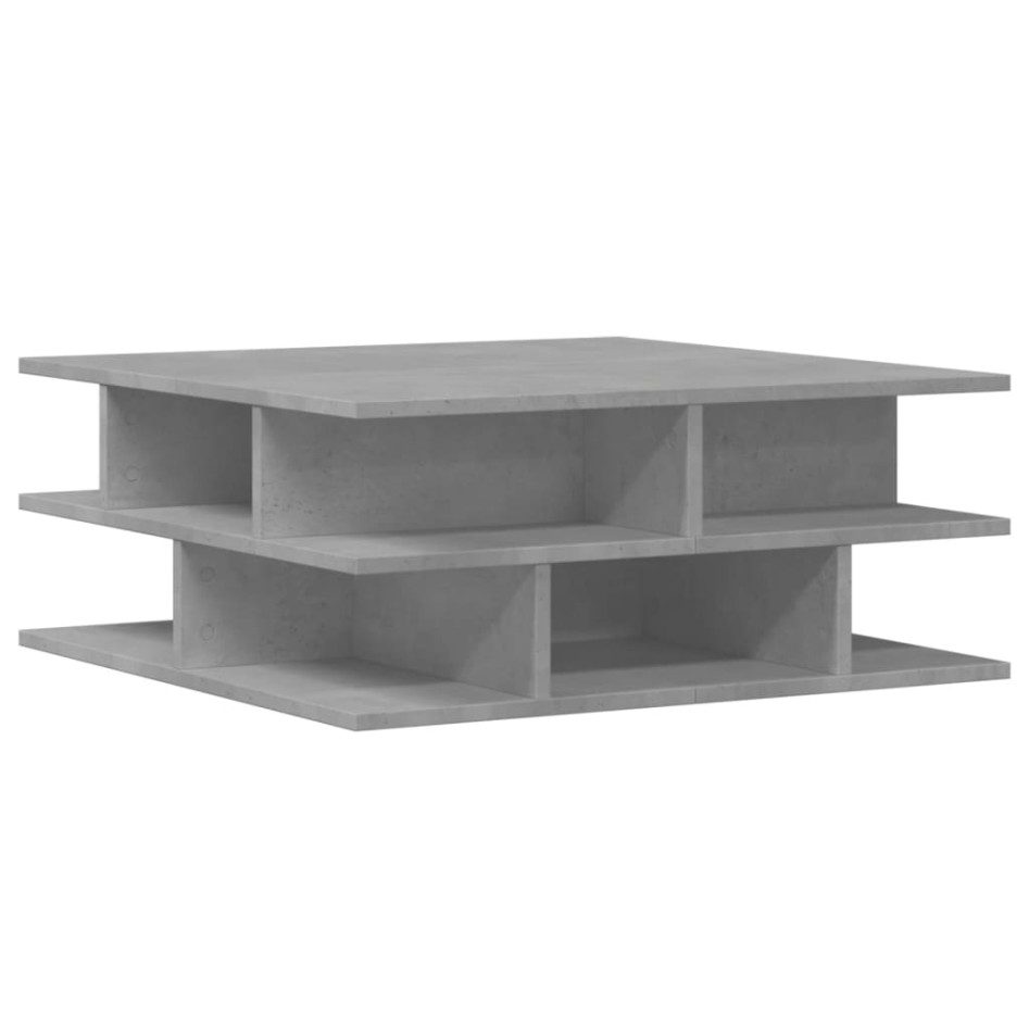 Mesa de centro madera de ingeniería gris hormigón 70x70x29