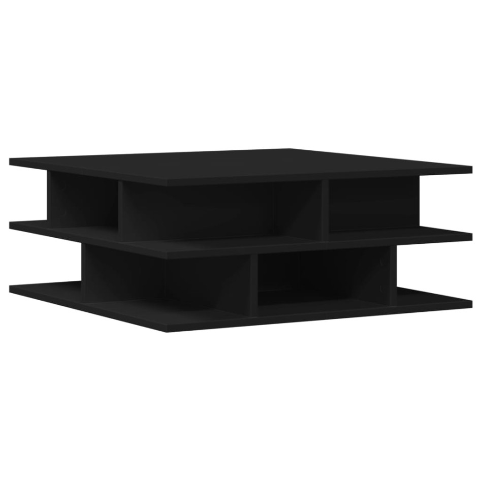 Mesa de centro madera de ingeniería negro 70x70x29