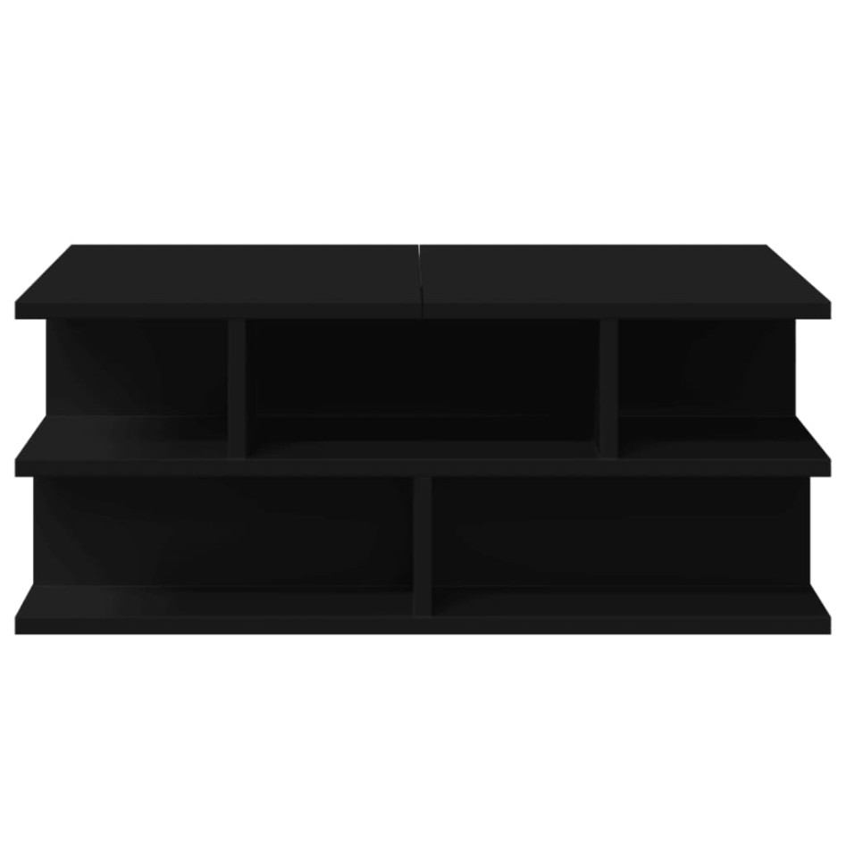 Mesa de centro madera de ingeniería negro 70x70x29