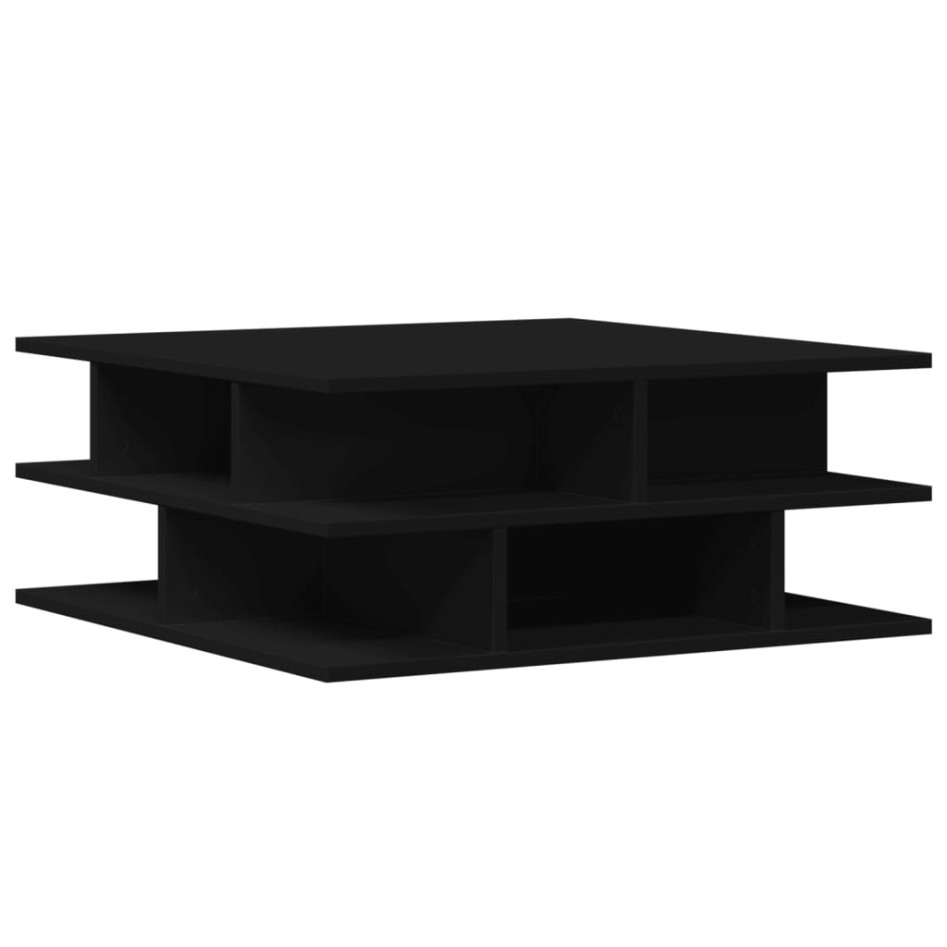 Mesa de centro madera de ingeniería negro 70x70x29