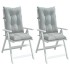 Cojines para silla respaldo alto 2 uds tela gris claro