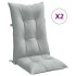 Cojines para silla respaldo alto 2 uds tela gris claro