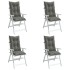 Cojines para silla respaldo alto 4 uds tela gris oscuro