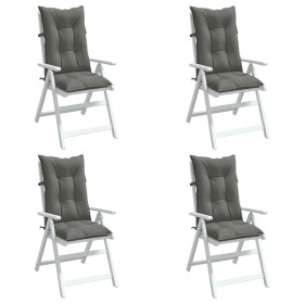 Cojines para silla respaldo alto 4 uds tela gris oscuro