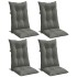 Cojines para silla respaldo alto 4 uds tela gris oscuro