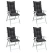 Cojines silla respaldo alto 4 uds tela gris antracita melange