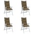 Cojines para silla respaldo alto 4 uds tela gris taupe
