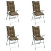 Cojines para silla respaldo alto 4 uds tela gris taupe melange