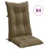 Cojines para silla respaldo alto 4 uds tela gris taupe
