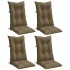 Cojines para silla respaldo alto 4 uds tela gris taupe