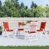 Cojines silla respaldo alto 4 uds tela rojo melange 120x50x7