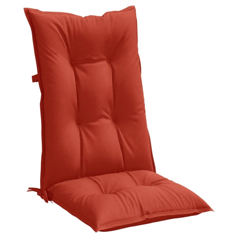 Cojines silla respaldo alto 4 uds tela rojo melange 120x50x7